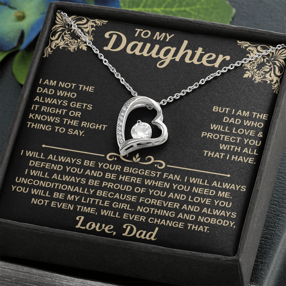 gifts for mom, gifts for dad, gifts for wife, gifts for husband, gifts for daughter, gifts for son, Forever Love Necklace To My Daughter I Am Not The Dad Who