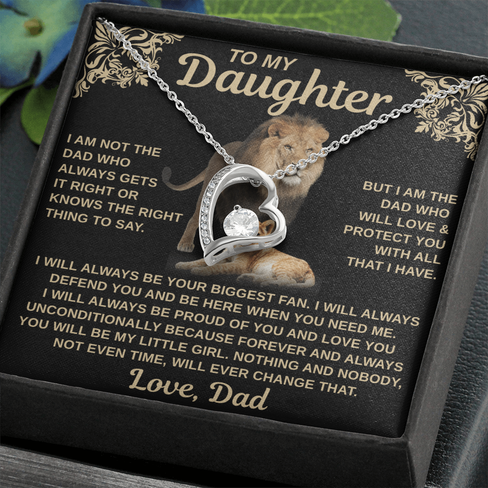 gifts for mom, gifts for dad, gifts for wife, gifts for husband, gifts for daughter, gifts for son, Forever Love Necklace To My Daughter I Am Not The Dad Who