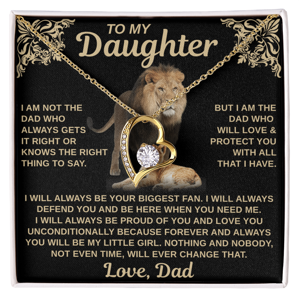 gifts for mom, gifts for dad, gifts for wife, gifts for husband, gifts for daughter, gifts for son, Forever Love Necklace To My Daughter I Am Not The Dad Who