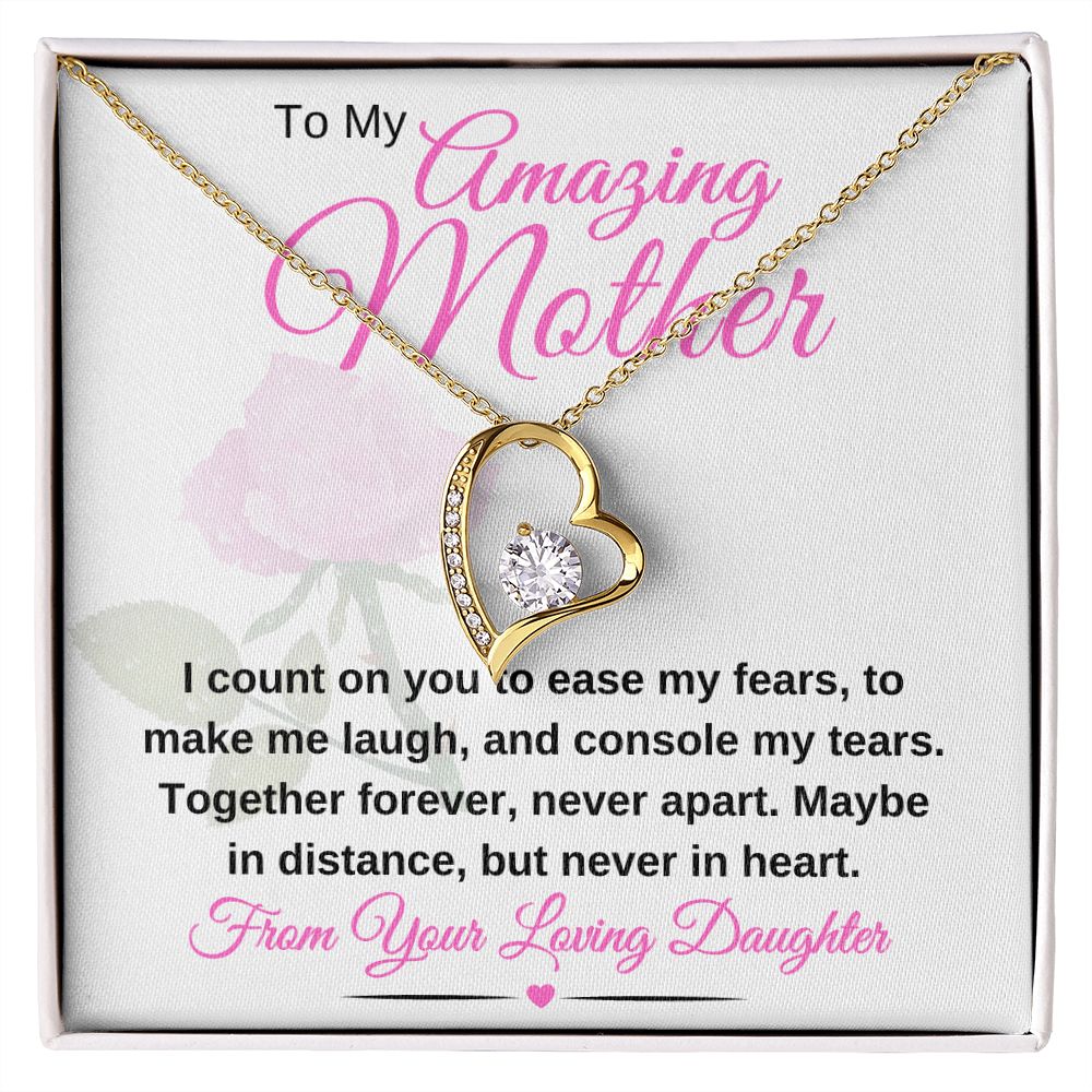Forever Love pendant  14k white gold or 18k yellow gold finish.  Great Gifts For Mom, Great Gift Jewelry, Great Mothers Day Gifts, Great Jewelry Box, Mahogany Jewelry Box, top 10 mother's day gift ideas, simple mother's day gifts. best gift for mother's day, creative mother's day gifts, mother's day gifts from daughter