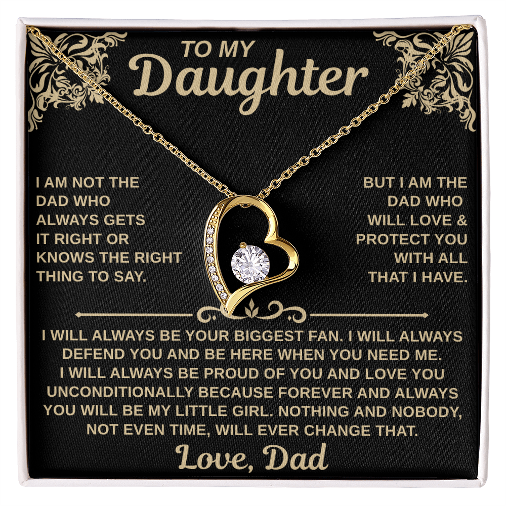 gifts for mom, gifts for dad, gifts for wife, gifts for husband, gifts for daughter, gifts for son, Forever Love Necklace To My Daughter I Am Not The Dad Who