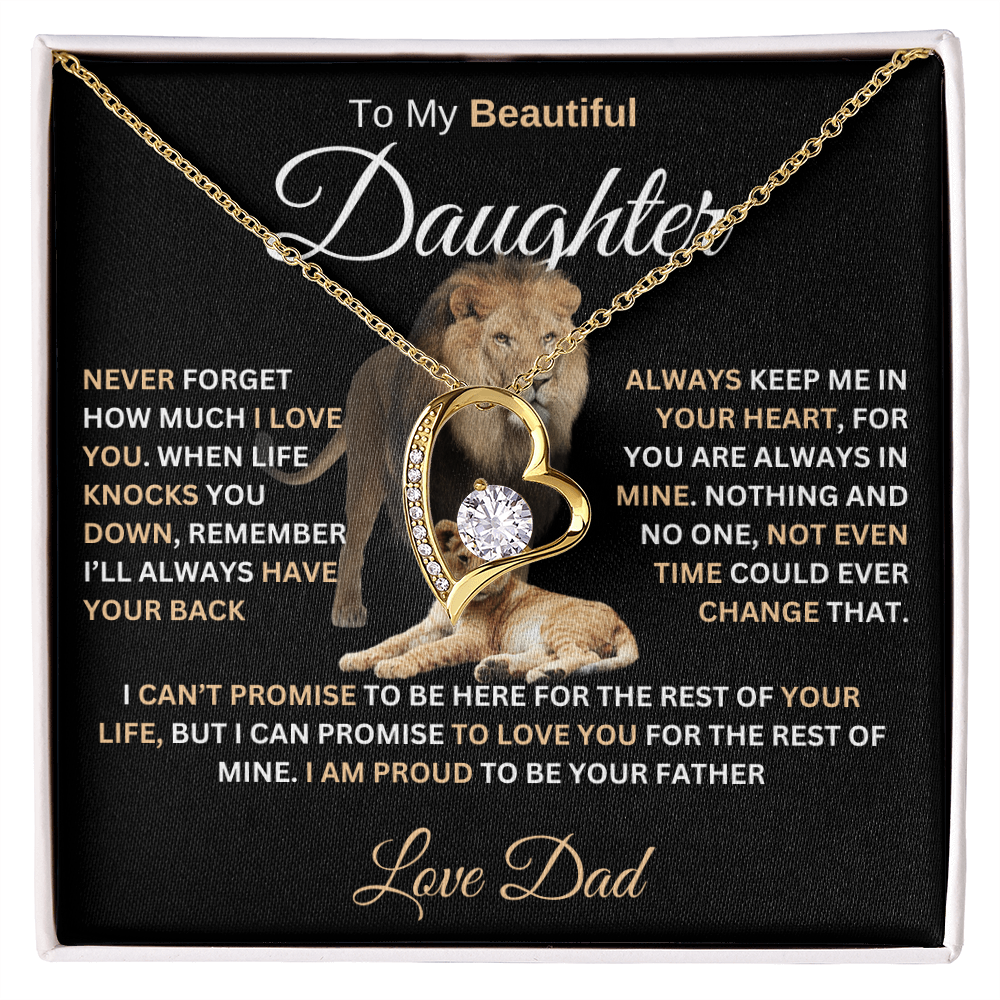 gifts for mom, gifts for dad, gifts for wife, gifts for husband, gifts for daughter, Forever Love Necklace For Daughter From Dad Never Forget I Love You