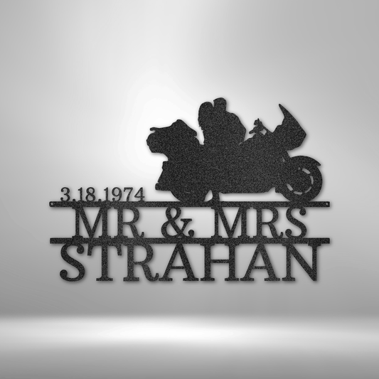 Last Name Metal Sign, Personalized Name Sign, Metal Monogram, Metal Wall Art, Metal Signs, Wedding Monogram, Mr and Mrs sign, Anniversary Gift, Great Gifts For Bikers, Great Gifts For Couples, Great Gifts For Outdoor Lovers, Great Housewarming Gifts, Great Metal Art, Great Personalized Gifts, Great Wall Art